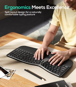 Collection of Nulea RT07B Wireless Ergonomic Keyboard in a gallery layout