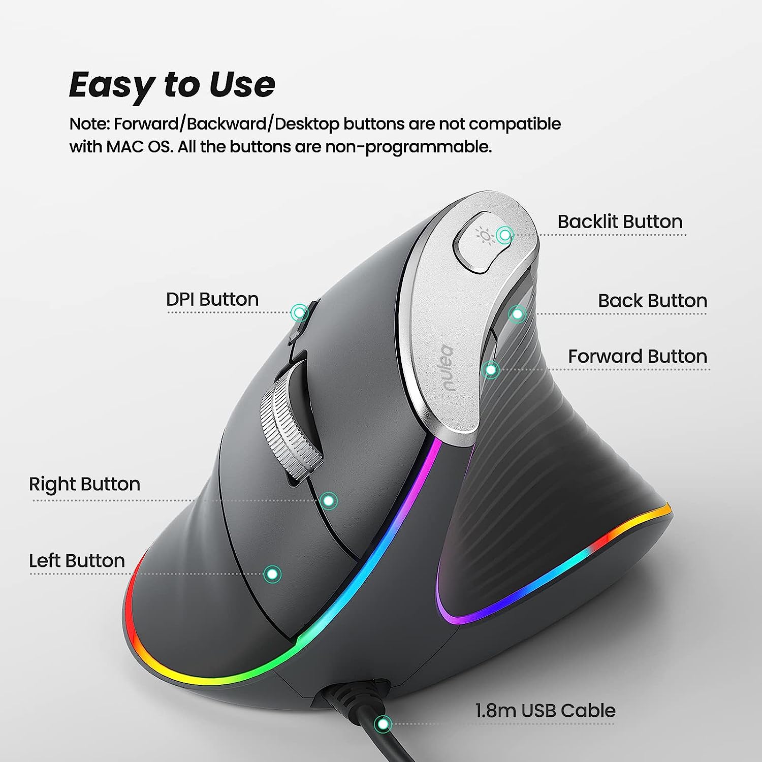 Nulea M504 Wired Vertical Mouse nulea offical