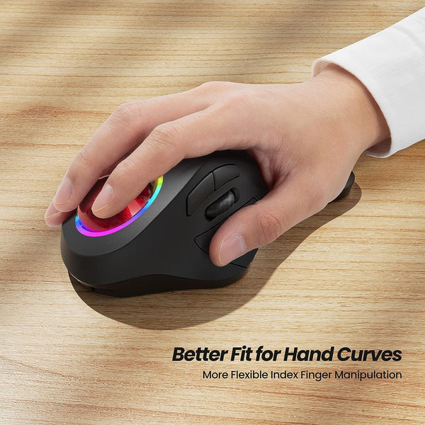 Nulea M505 Wireless Trackball Mouse-RGB Backlight