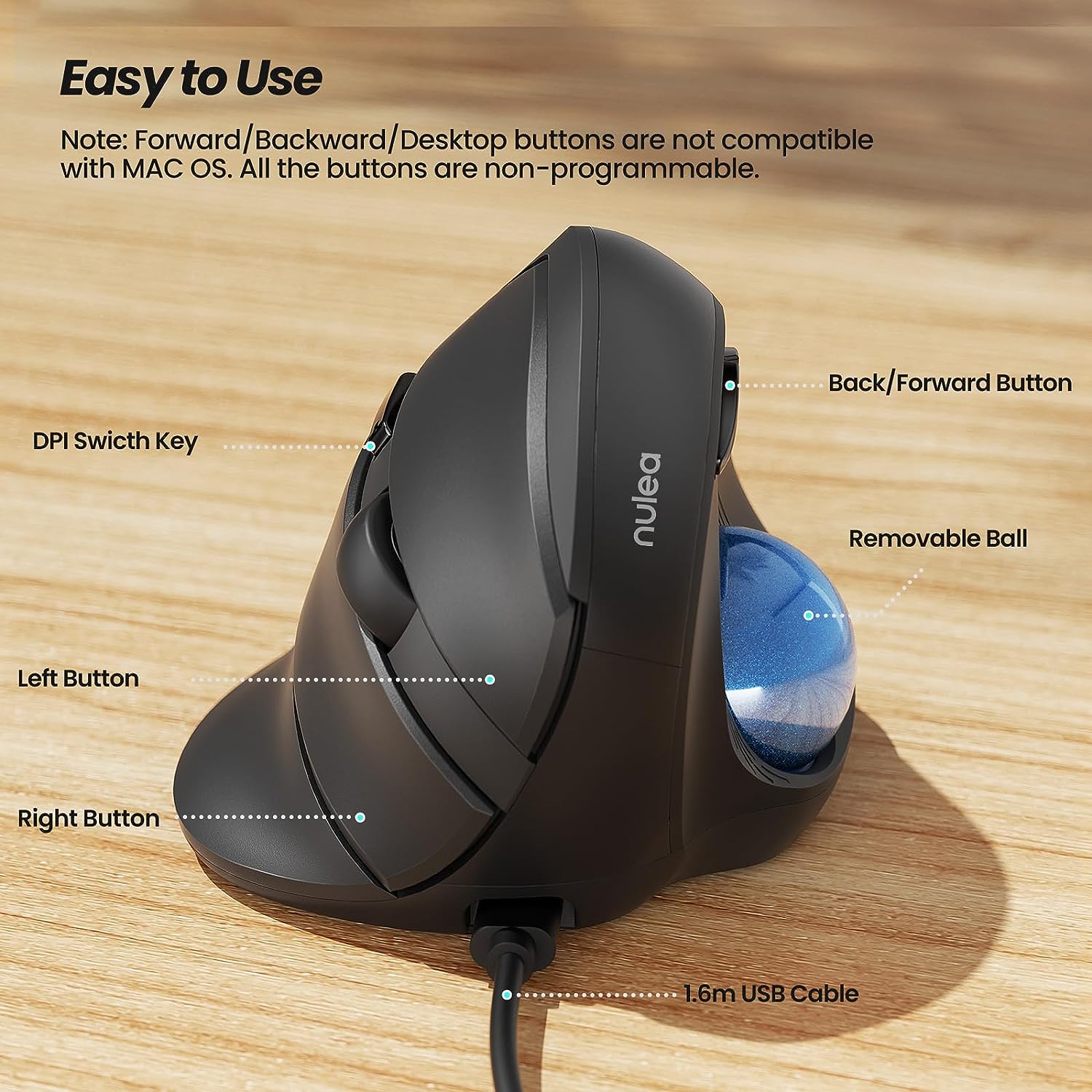 Nulea M506 Wired Trackball Mouse nulea offical