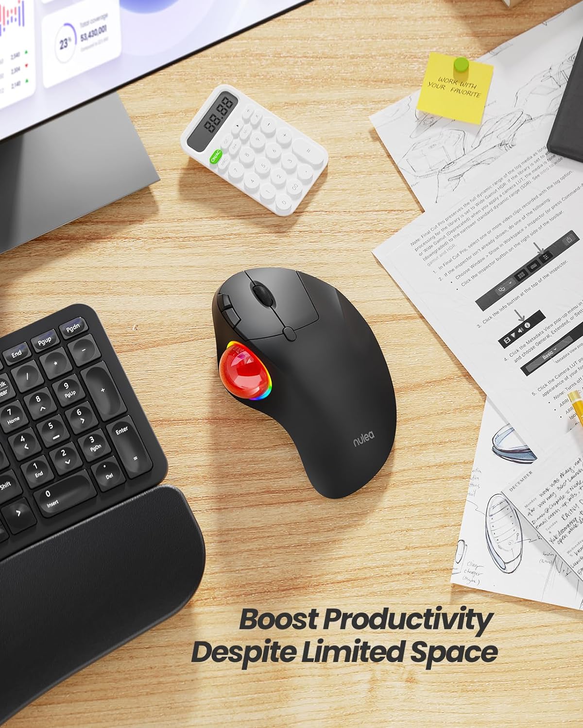 Nulea M507 Wireless Trackball Mouse nulea offical