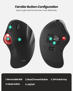 Collection of Nulea M507 Wireless Trackball Mouse in a gallery layout