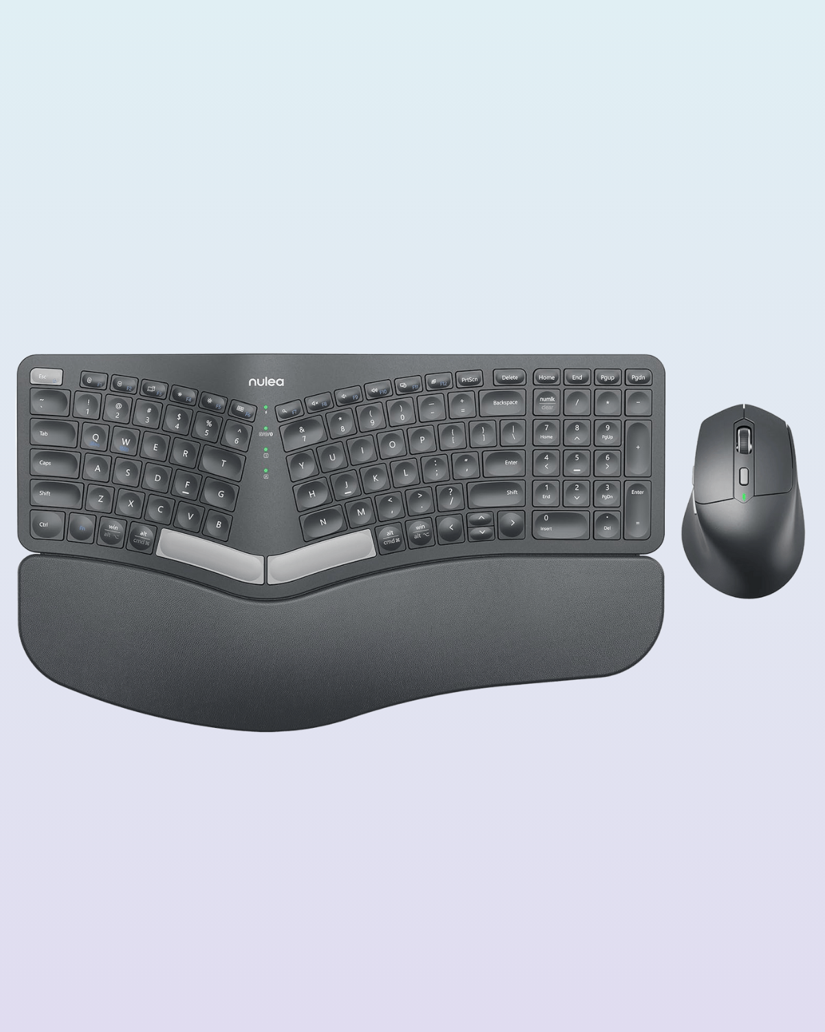 Collection of Nulea KM75 Advanced Wireless Ergonomic Keyboard and Mouse Combo in a gallery layout