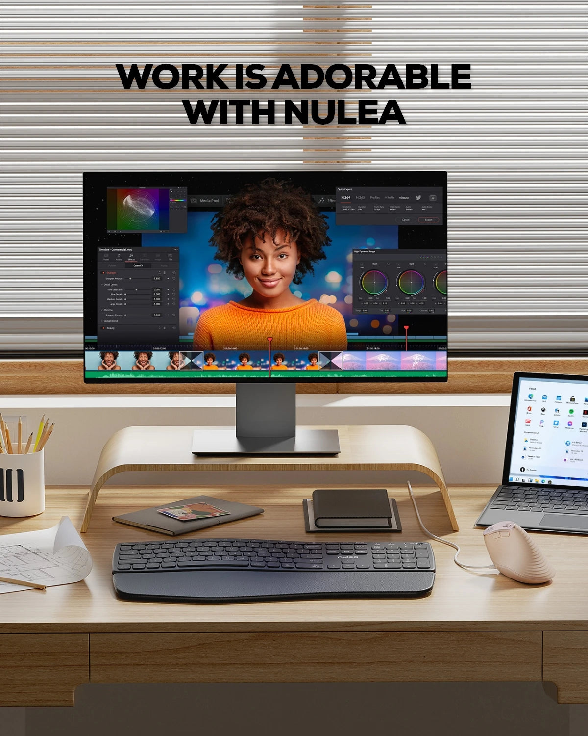 Collection of Nulea M504 Wired Vertical Mouse in a gallery layout