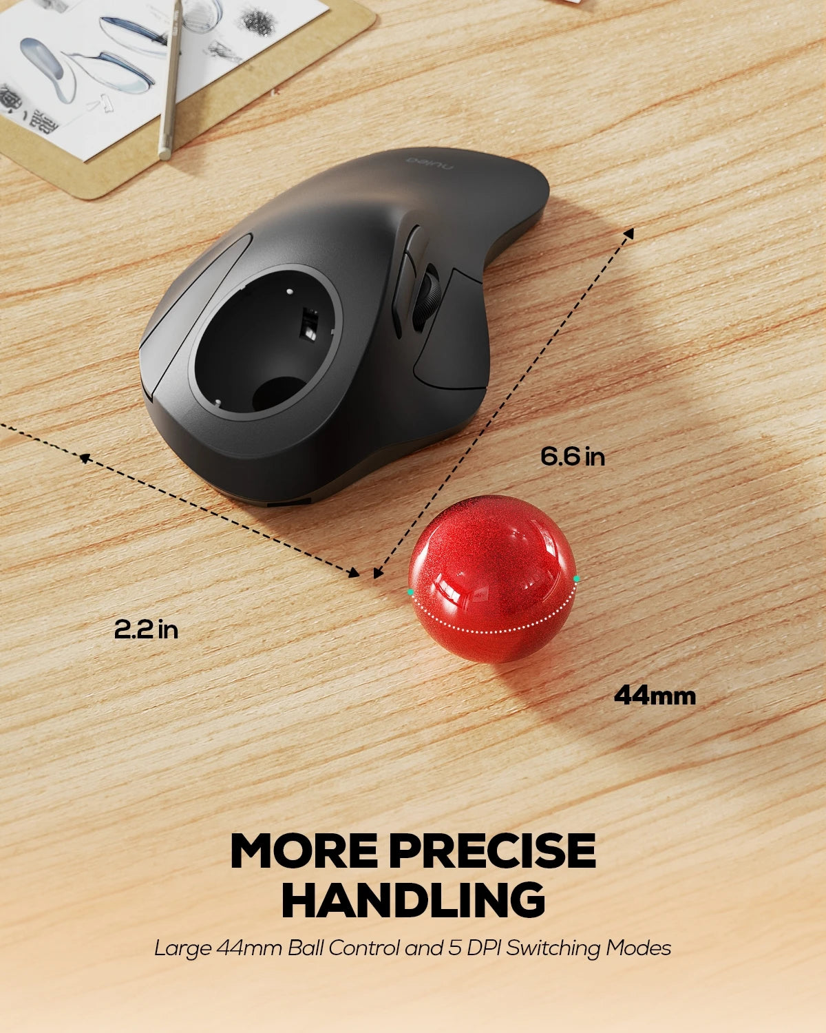 Collection of Nulea M505 Wireless Trackball Mouse in a gallery layout