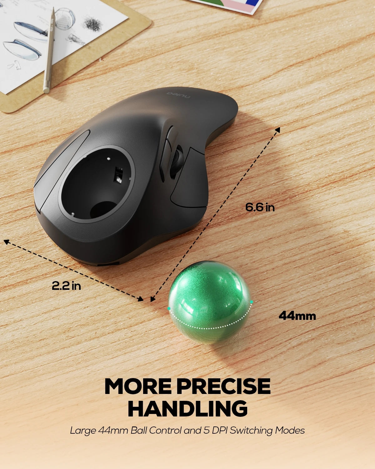 Collection of Nulea M505 Wireless Trackball Mouse in a gallery layout