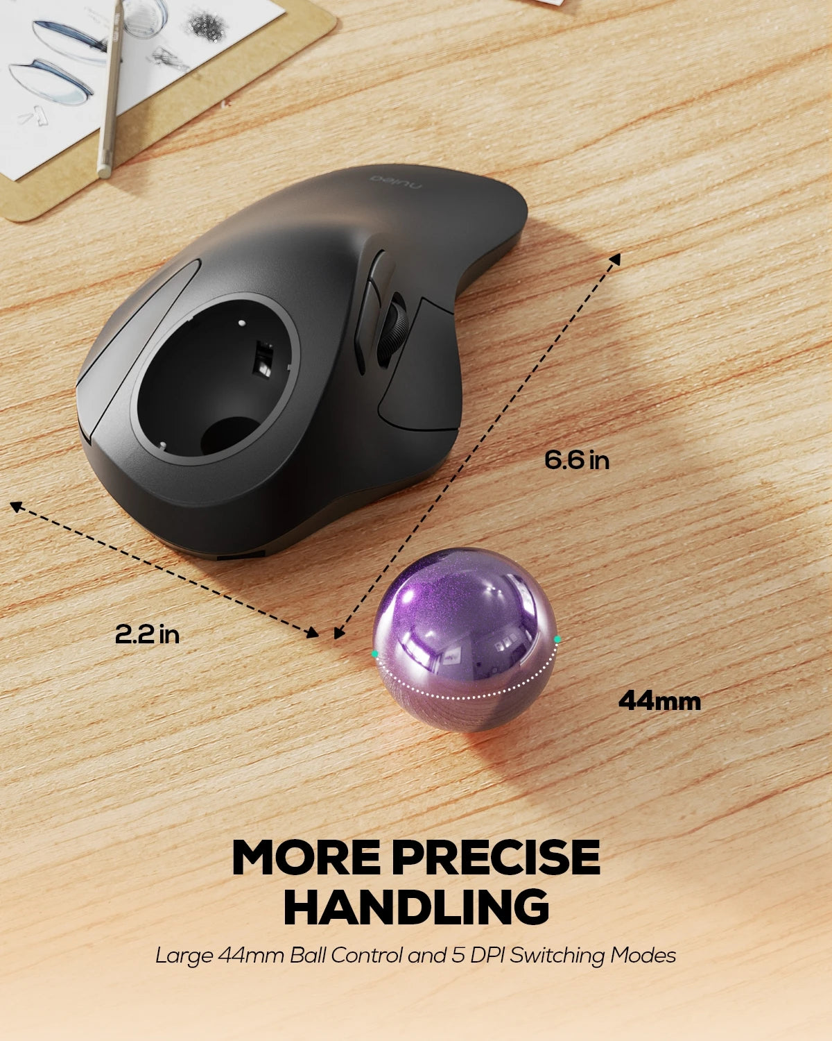 Collection of Nulea M505 Wireless Trackball Mouse in a gallery layout