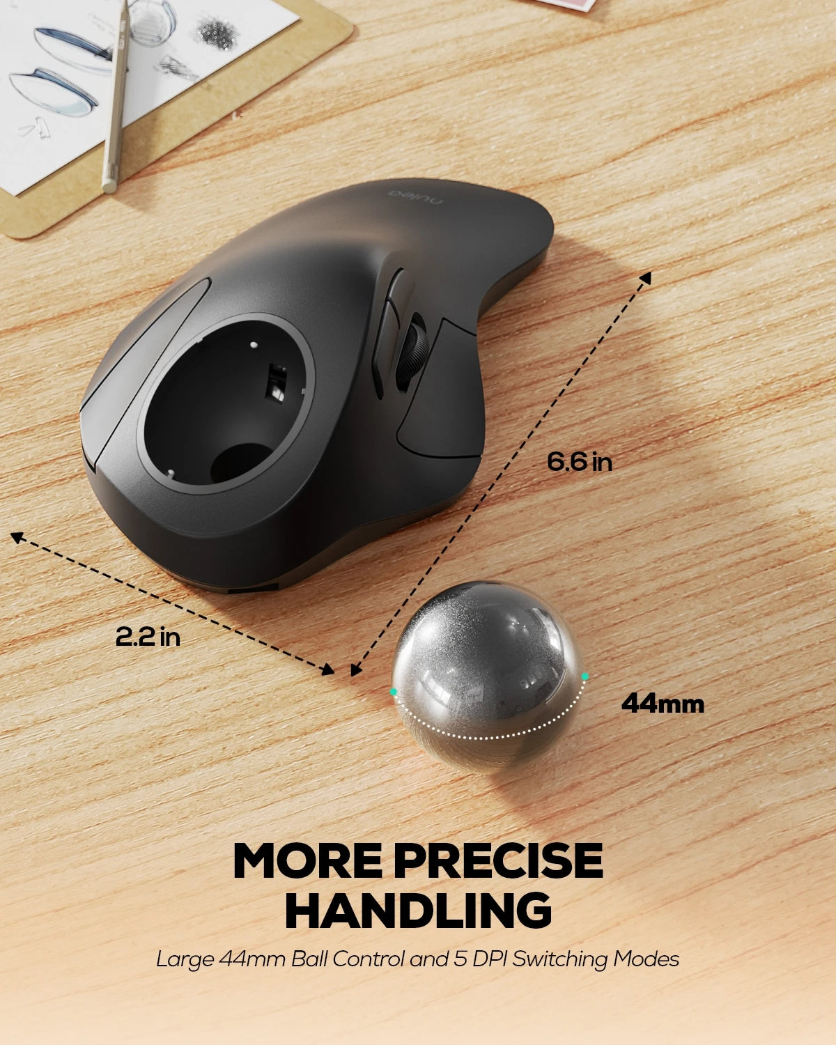 Collection of Nulea M505 Wireless Trackball Mouse in a gallery layout