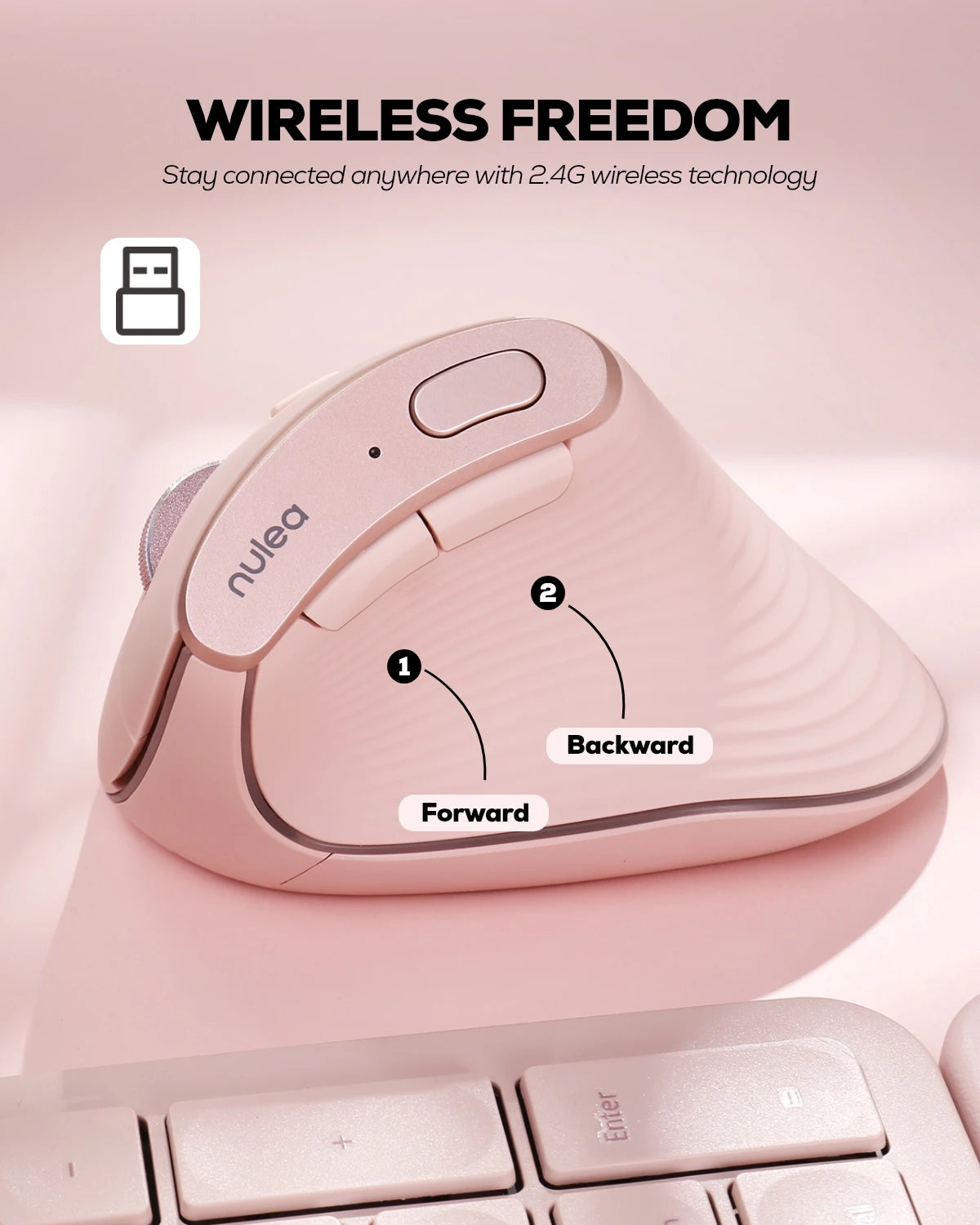 Collection of Nulea M510 Wireless Vertical Mouse in a gallery layout