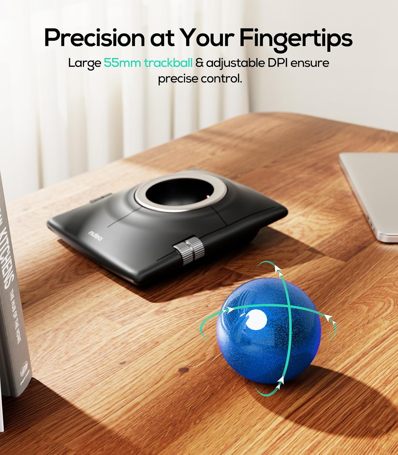 Collection of Nulea M512 Wireless Trackball Mouse in a gallery layout