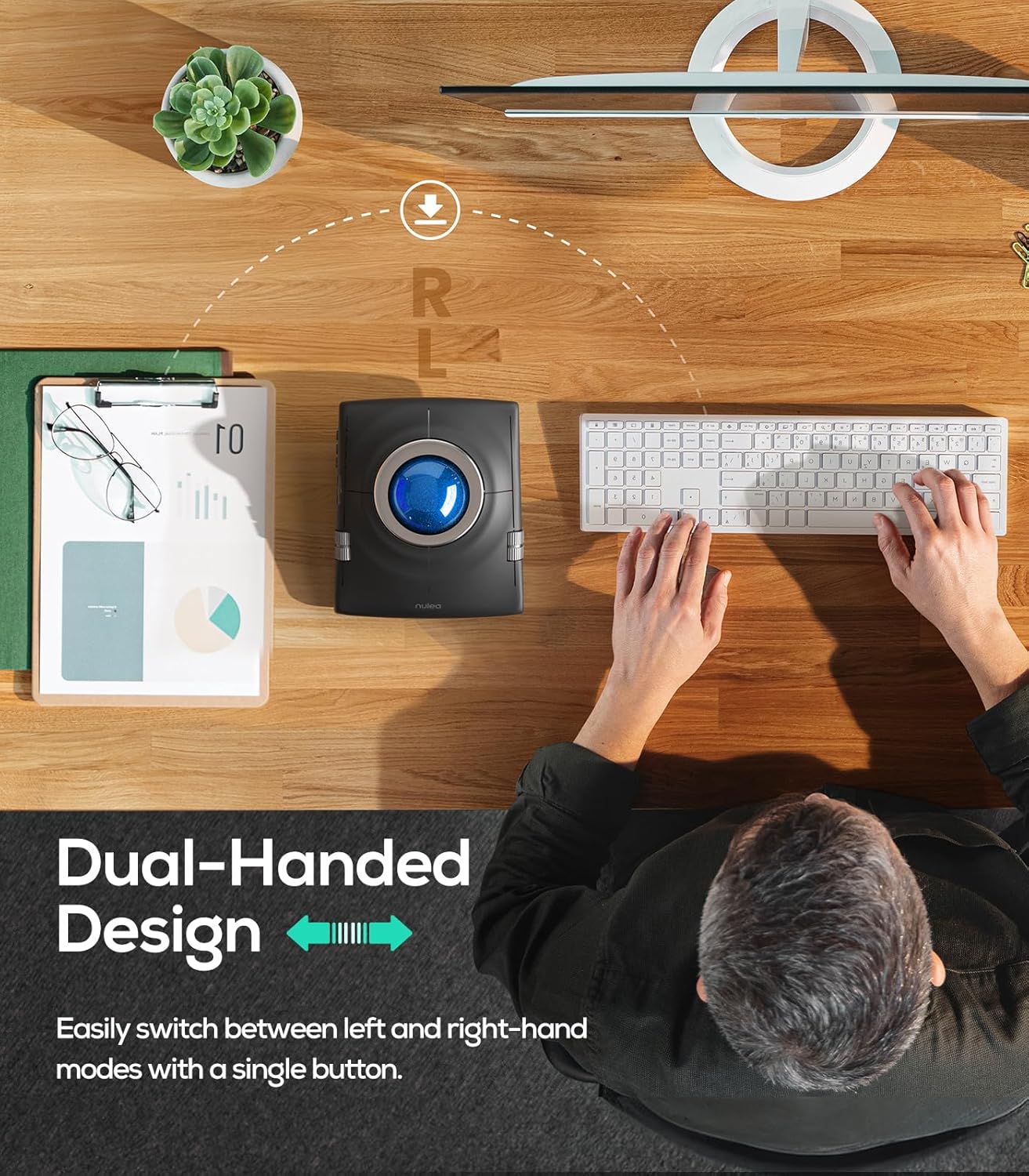 Collection of Nulea M512 Wireless Trackball Mouse in a gallery layout