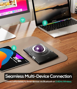 Collection of Nulea M512 Wireless Trackball Mouse in a gallery layout