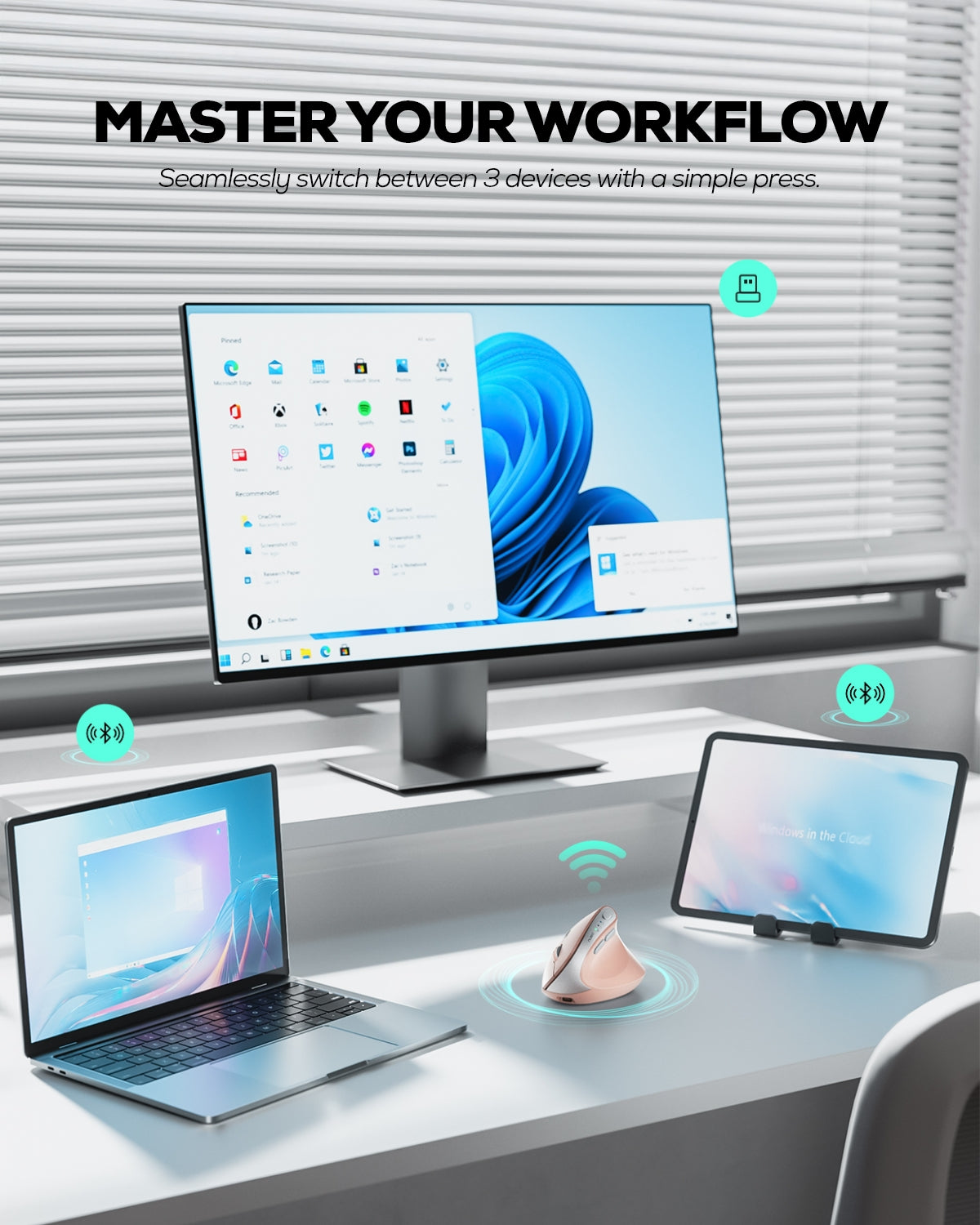 Collection of Nulea MD280 Wireless Vertical Mouse in a gallery layout