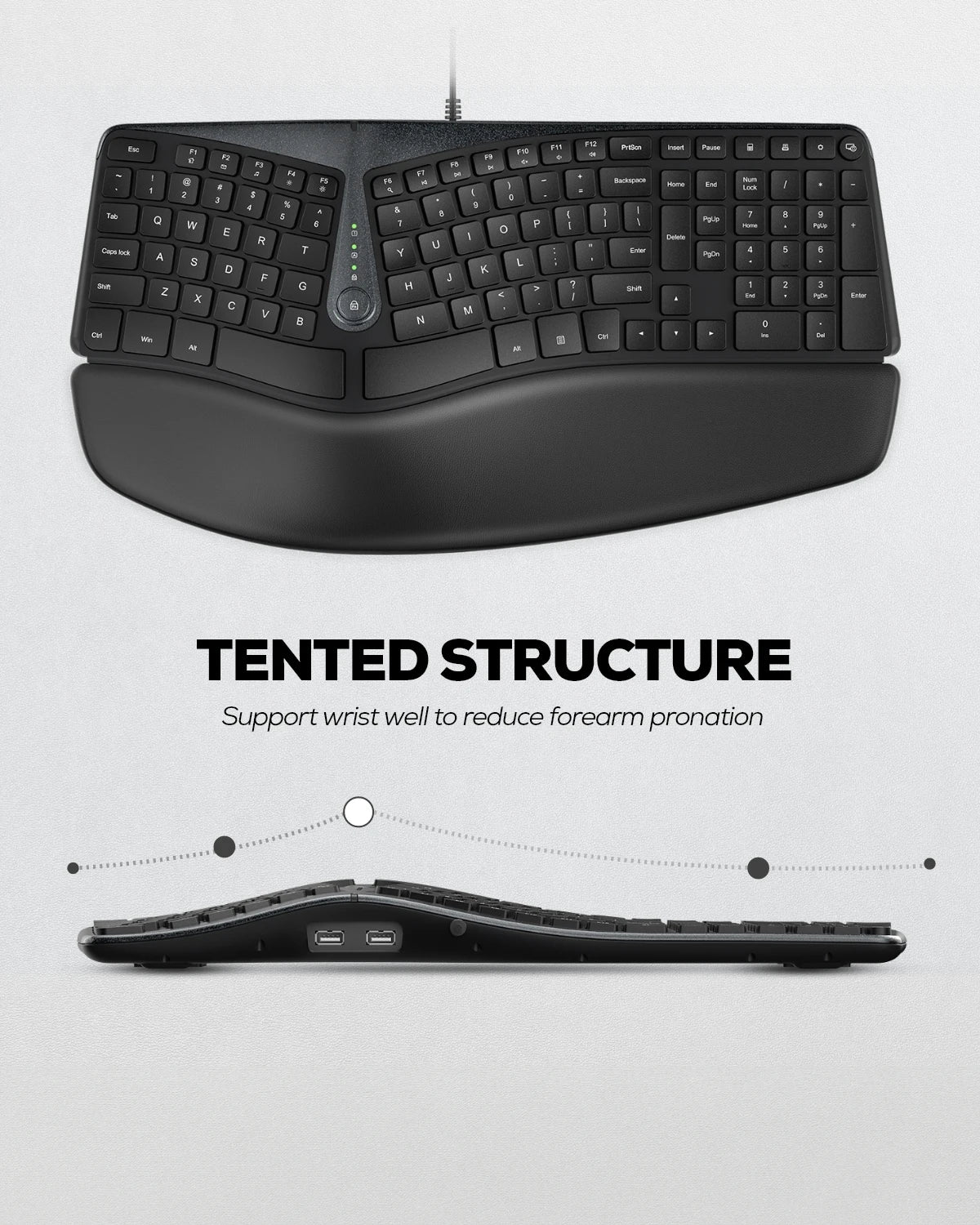 Collection of Nulea RT02 Wired Ergonomic Keyboard in a gallery layout