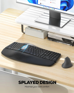 Collection of Nulea RT04 Wireless Ergonomic Keyboard in a gallery layout