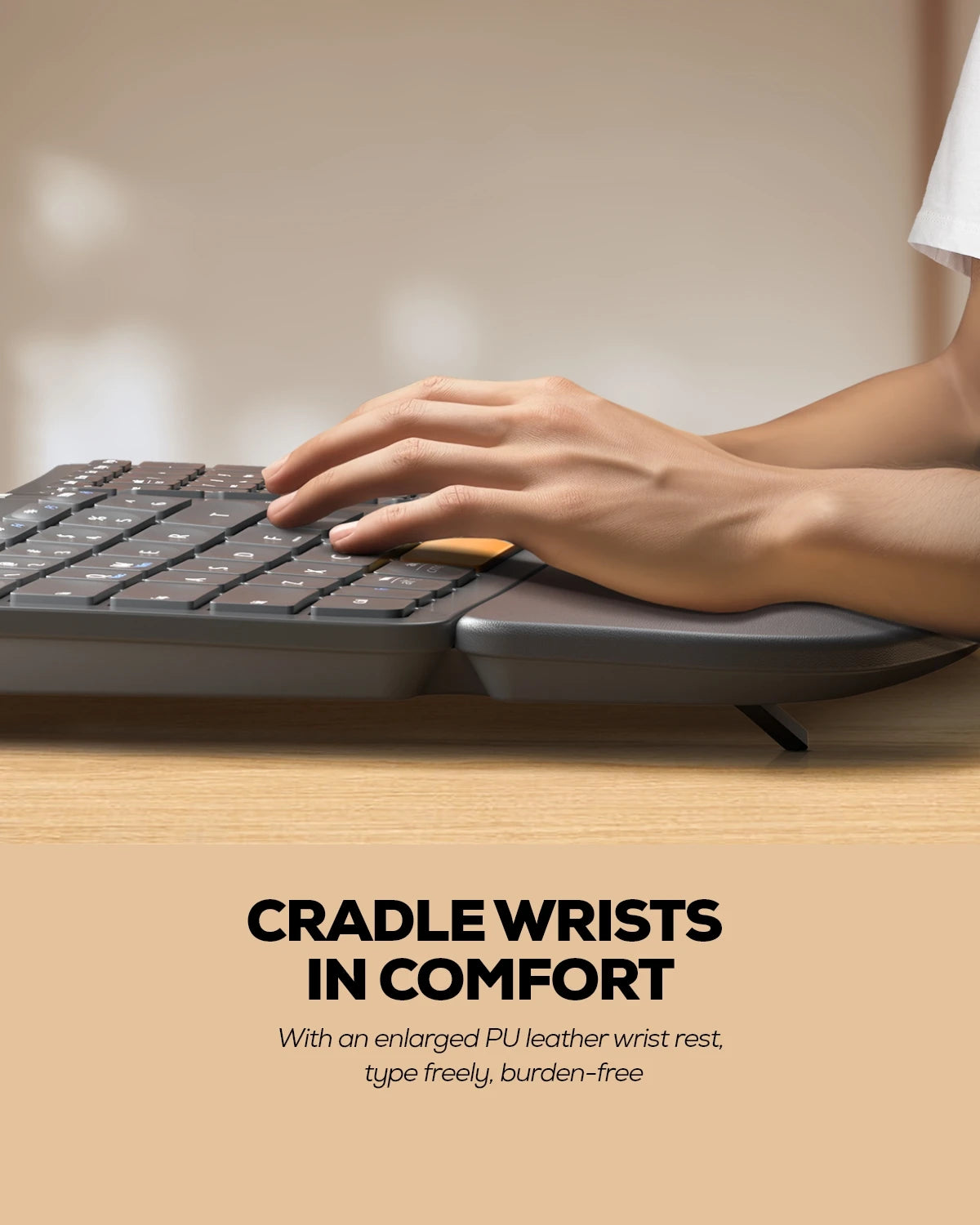 Collection of Nulea RT05B Wireless Ergonomic Keyboard in a gallery layout