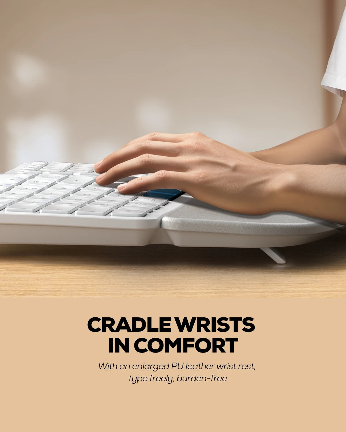 Collection of Nulea RT05B Wireless Ergonomic Keyboard in a gallery layout