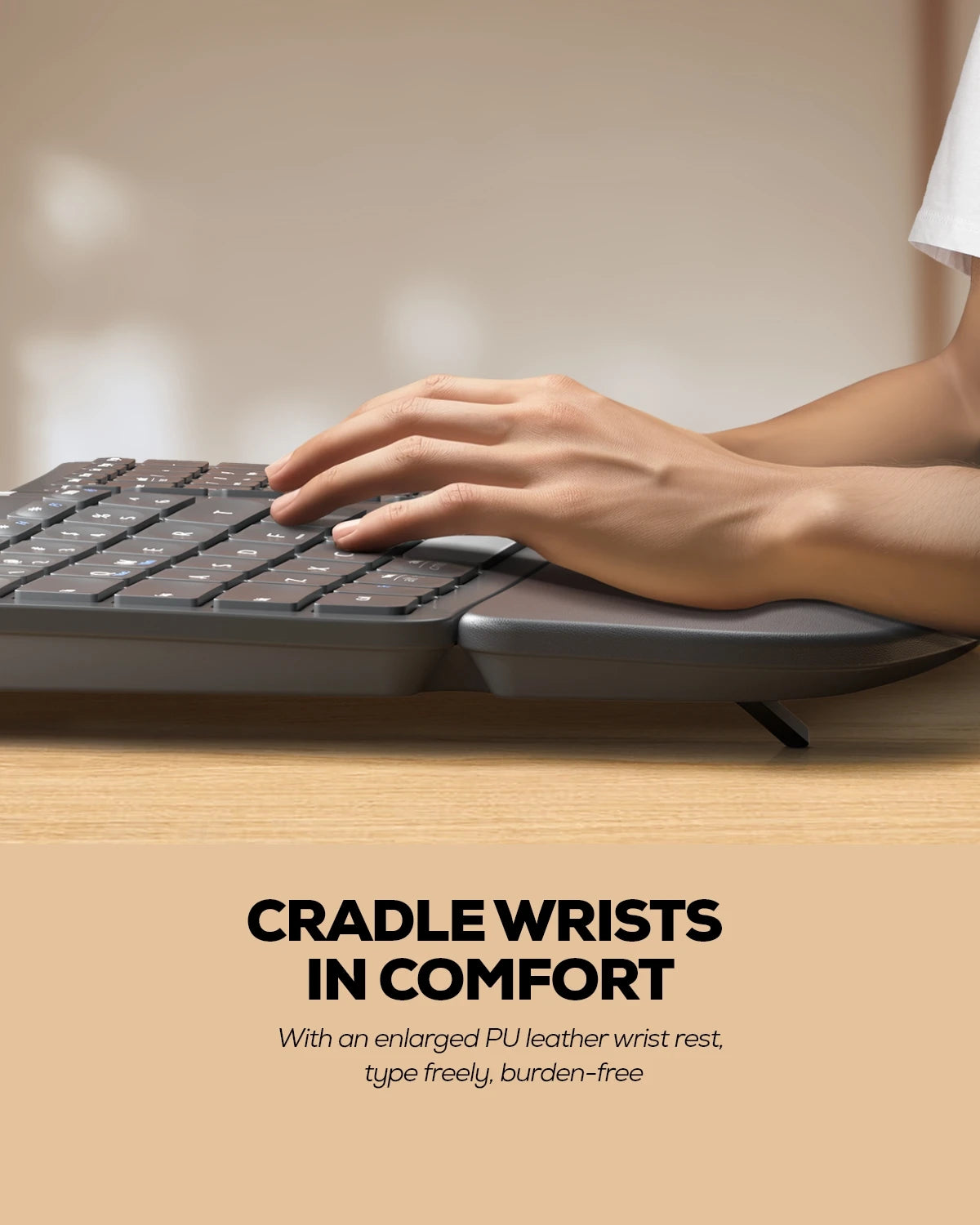 Collection of Nulea RT05B Wireless Ergonomic Keyboard in a gallery layout