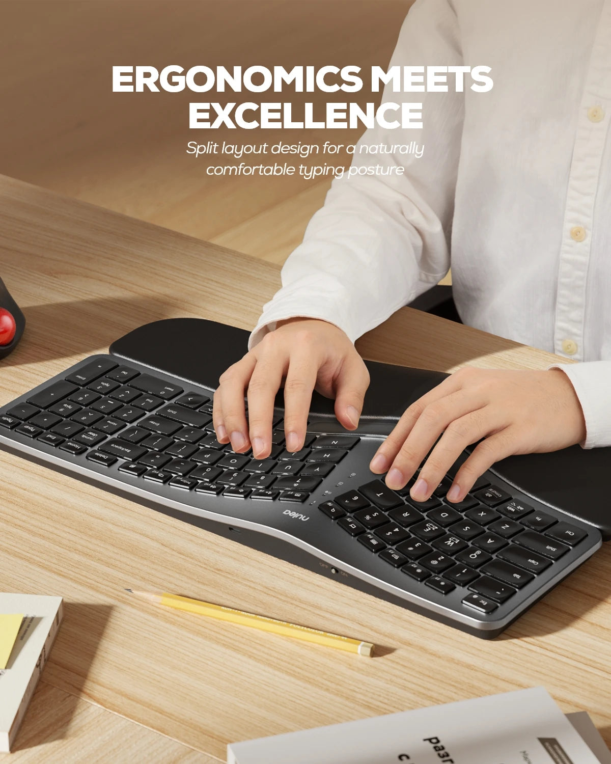 Collection of Nulea RT05 Wireless Ergonomic Keyboard in a gallery layout