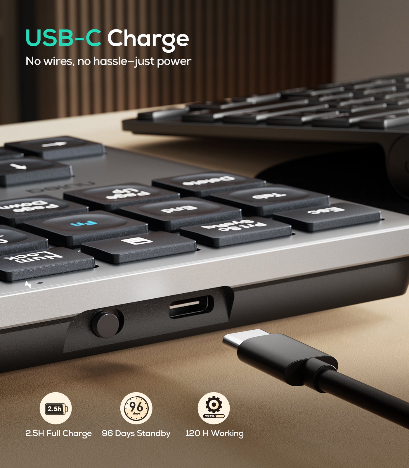 Collection of Nulea Wireless Number Pad Bluetooth 5.0 & 2.4G Portable Numeric Keyboard in a gallery layout