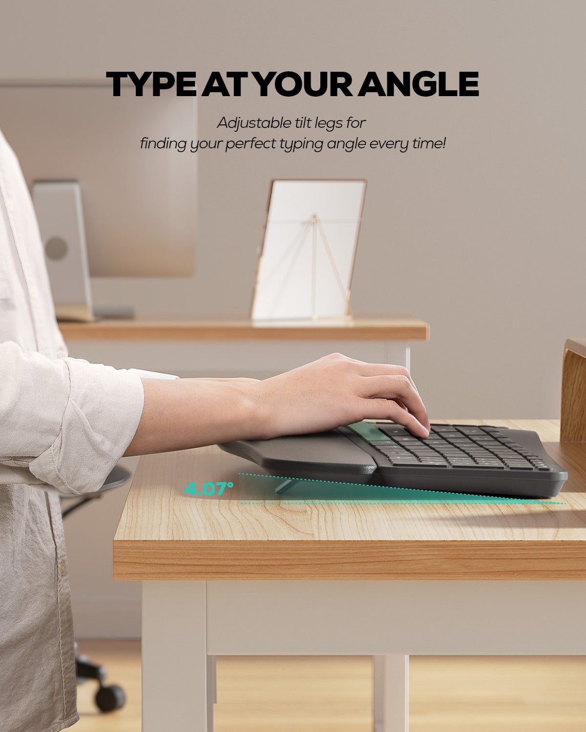 Collection of Nulea RT05B Wireless Ergonomic Keyboard in a gallery layout