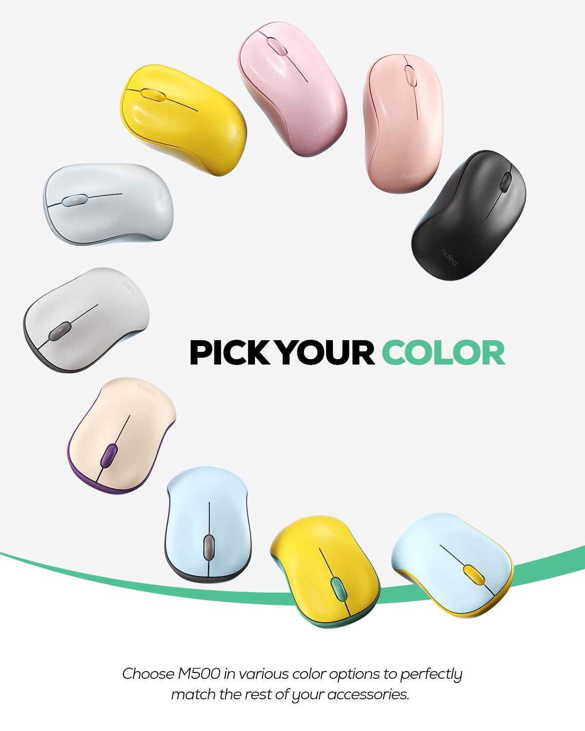 Collection of Nulea 2.4G Bluetooth Mouse Dual Mode-Chartreuse in a gallery layout