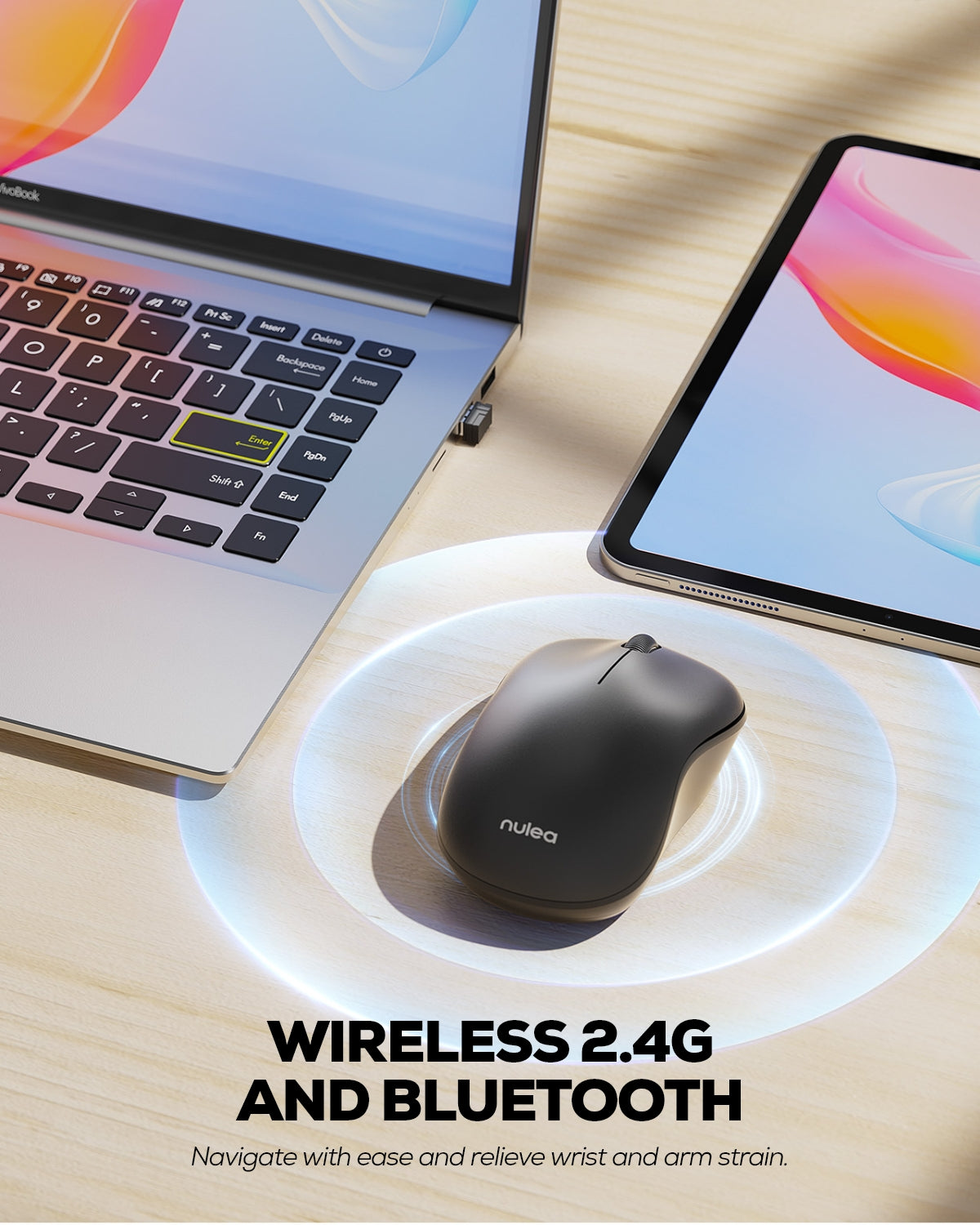 Neulea Mouse Nulea 2.4G Bluetooth Mouse Dual Mode-Matte Black – nulea offical