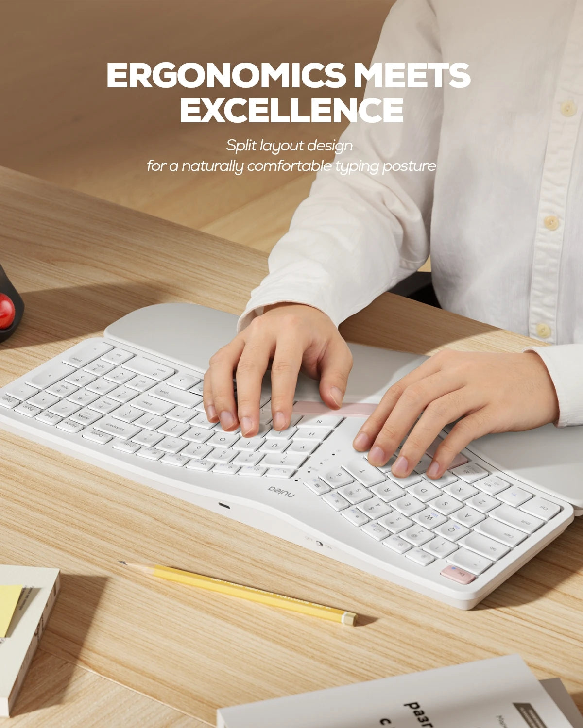 Collection of Nulea RT05B Wireless Ergonomic Keyboard in a gallery layout