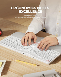 Collection of Nulea RT05B Wireless Ergonomic Keyboard in a gallery layout