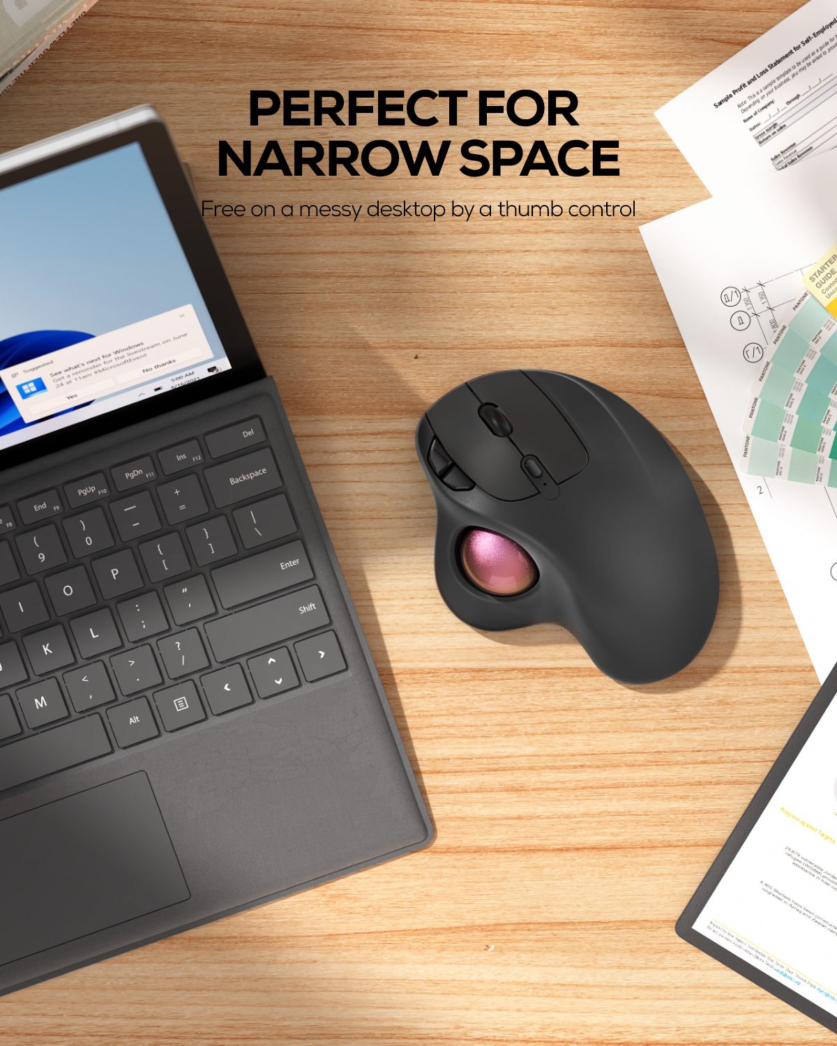 Collection of Nulea M501 Wireless Trackball Mouse in a gallery layout