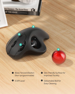 Collection of Nulea M501 Wireless Trackball Mouse in a gallery layout