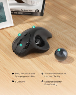 Collection of Nulea M501 Wireless Trackball Mouse in a gallery layout