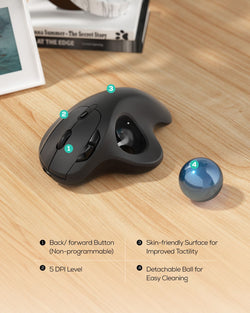 Collection of Nulea M501 Wireless Trackball Mouse in a gallery layout