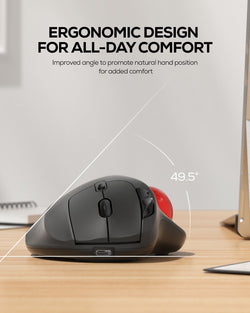 Collection of Nulea M501 Wireless Trackball Mouse in a gallery layout