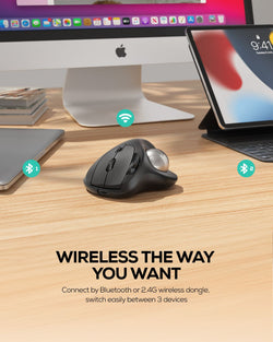 Collection of Nulea M501 Wireless Trackball Mouse in a gallery layout