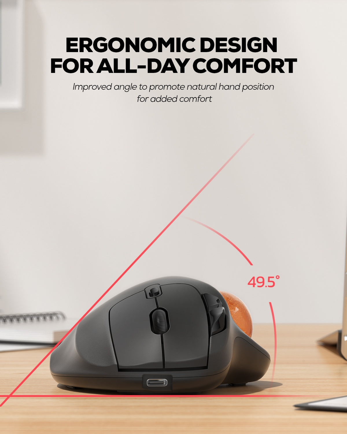 Collection of Nulea M501 Wireless Trackball Mouse in a gallery layout