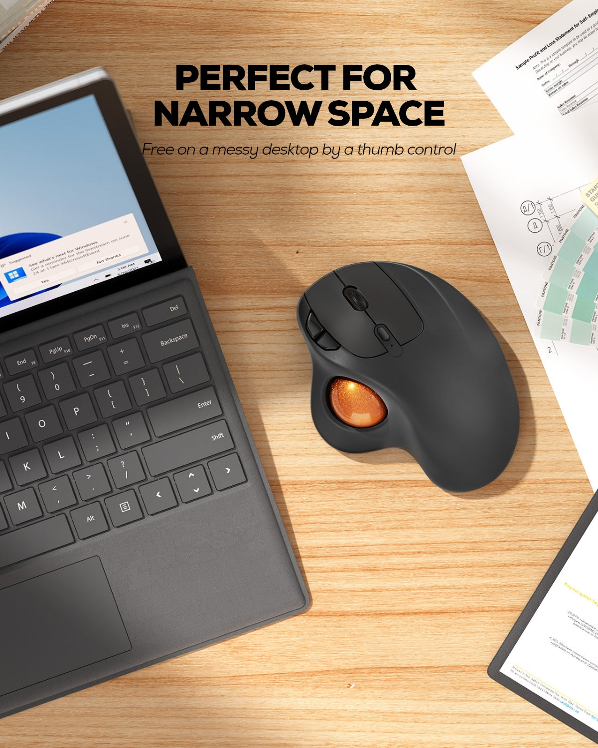 Collection of Nulea M501 Wireless Trackball Mouse in a gallery layout